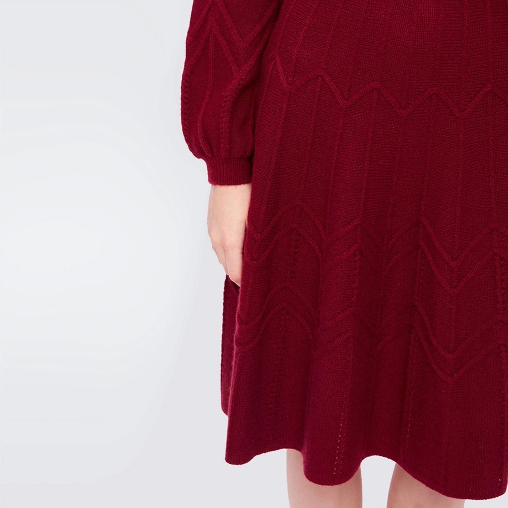Diane Von Furstenberg Dillan Knit Midi Dress Size Medium in Cabernet NWT - Picture 14 of 14